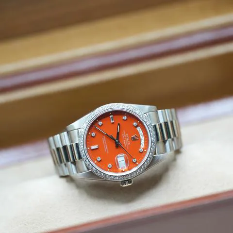 Rolex Day-Date 36 18049 36mm White gold Orange 3