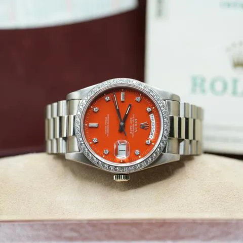 Rolex Day-Date 36 18049 36mm White gold Orange 4