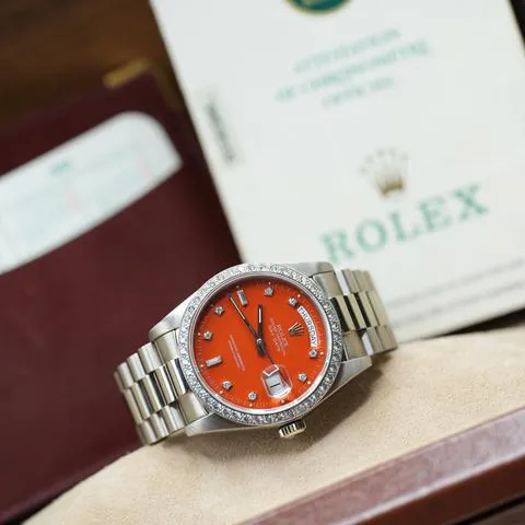 Rolex Day-Date 36 18049 36mm White gold Orange 5