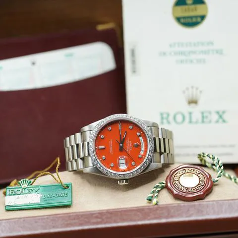 Rolex Day-Date 36 18049 36mm White gold Orange 6