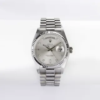 Rolex Day-Date 36 18049 18k white gold Silver