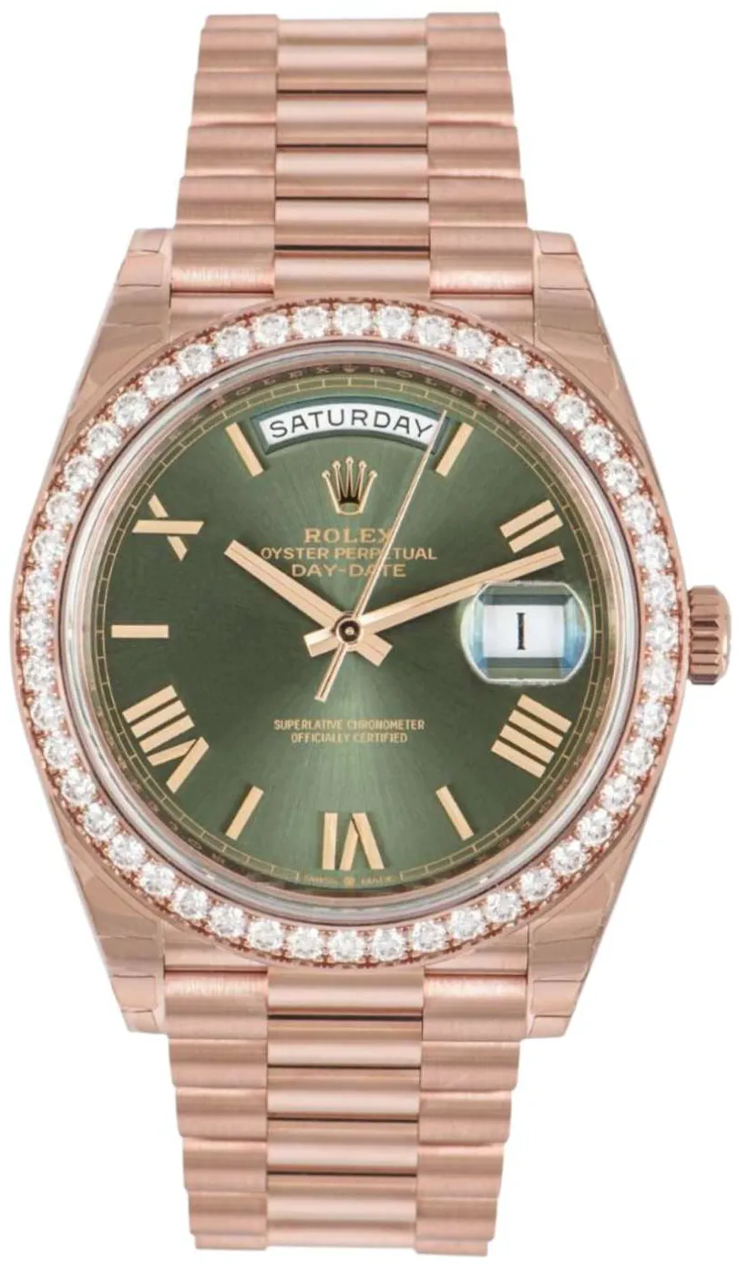 Rolex Day-Date 40 228345RBR 40mm Rose gold Silver