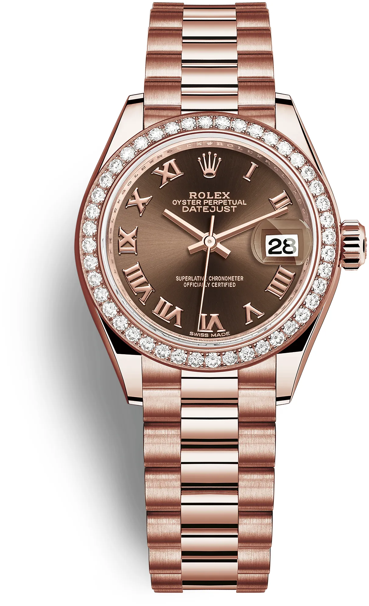 Rolex Lady-Datejust 279135RBR-0016 28mm Everose gold Brown