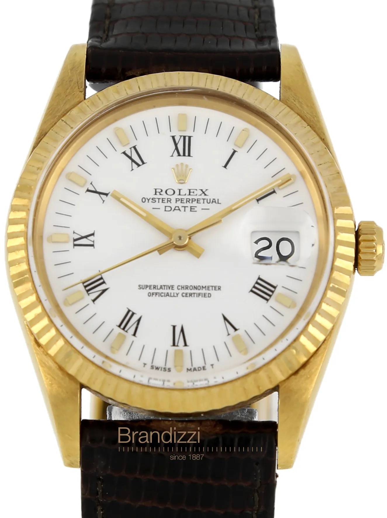 Rolex Oyster Perpetual Date 15038 34mm Yellow gold Champagne