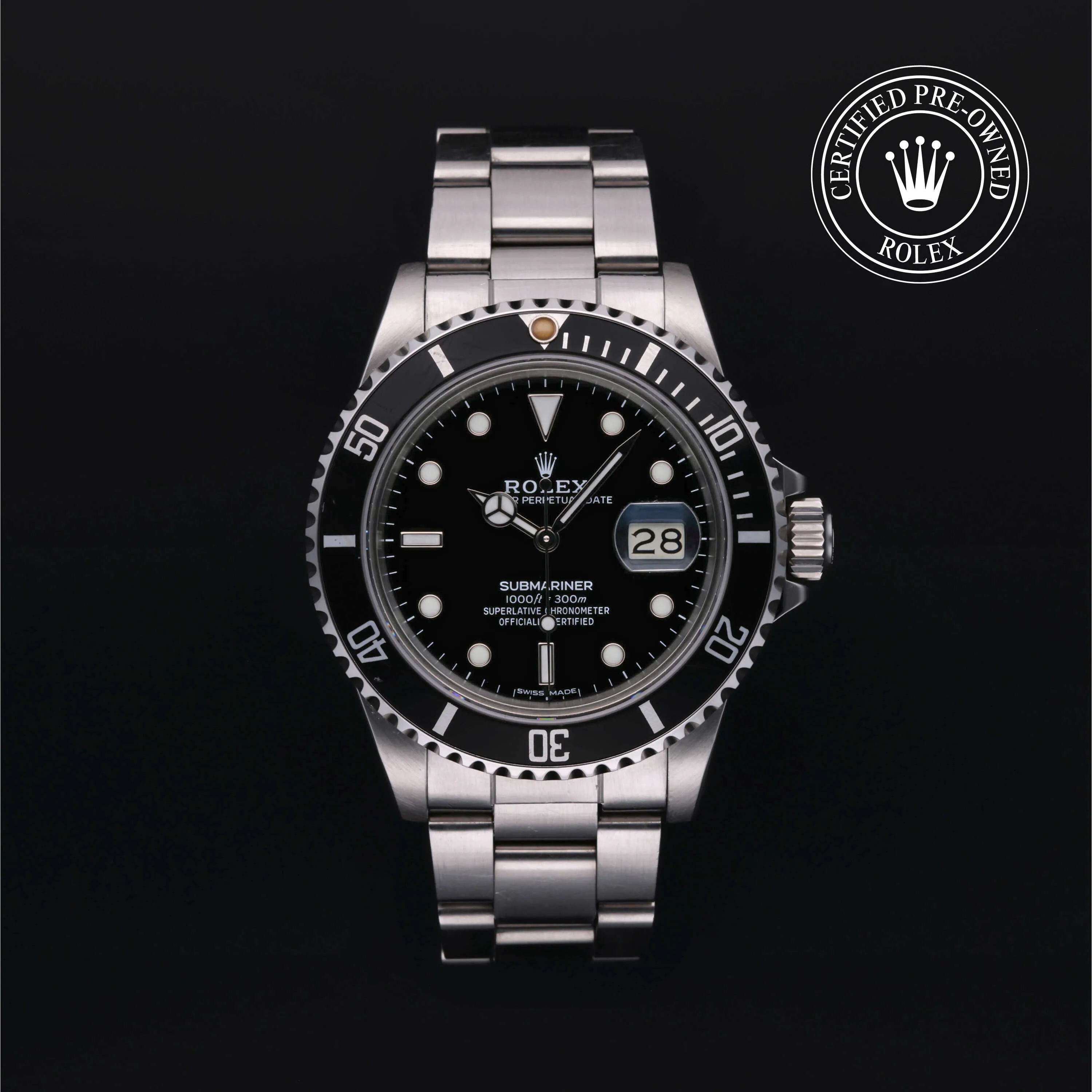 Rolex Submariner 16800 36mm Oystersteel Black