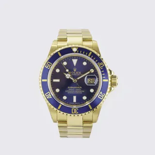 Rolex Submariner 16808 Yellow gold Blue