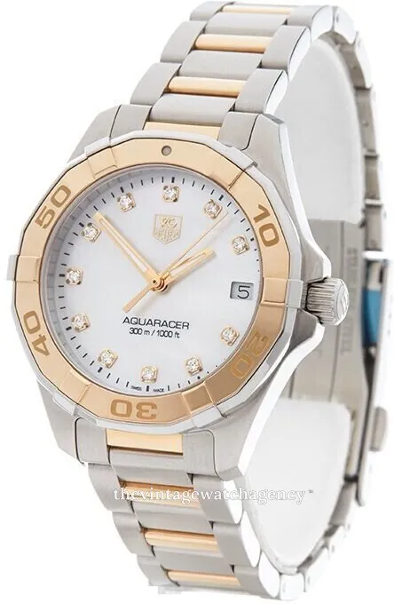 TAG Heuer Aquaracer WAY1351.BD0917 32mm 18 carat yellow gold steel White 1