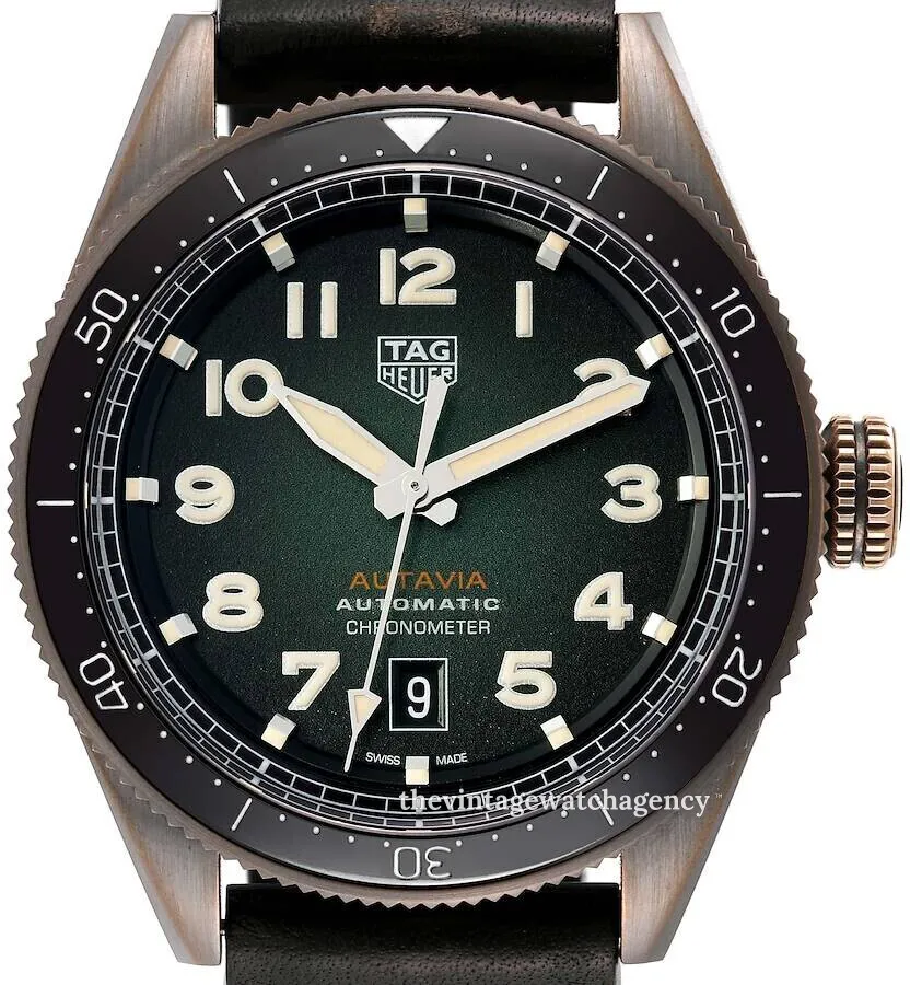 TAG Heuer Autavia WBE5190.FC8268 42mm Brushed/polished bronze Green 1