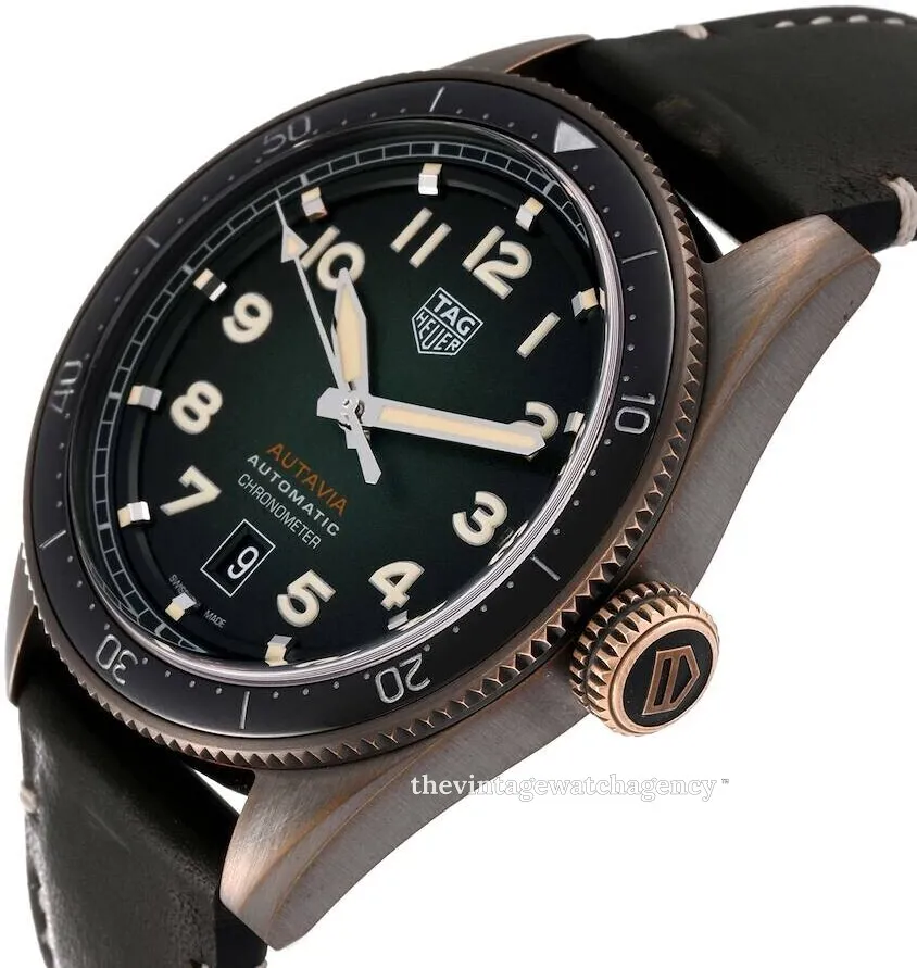 TAG Heuer Autavia WBE5190.FC8268 42mm Brushed/polished bronze Green 2