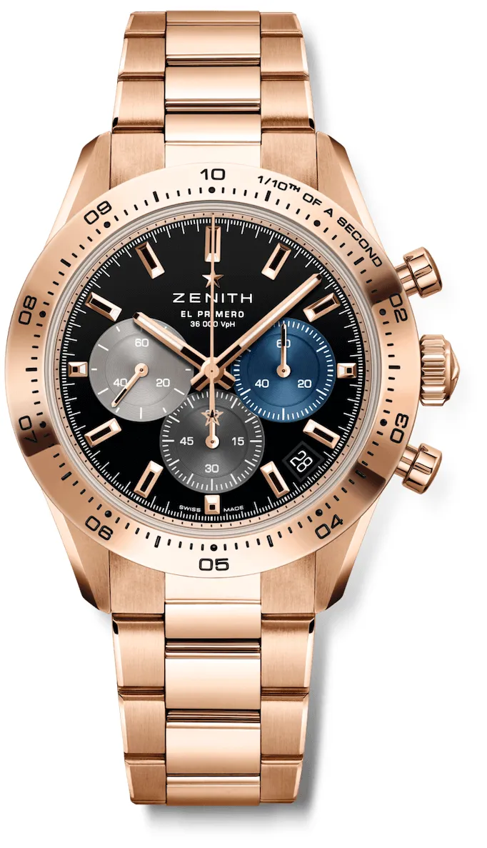 Zenith Chronomaster Sport 18.3101.3600/21.M3100 41mm Rose gold and 18k rose gold Black