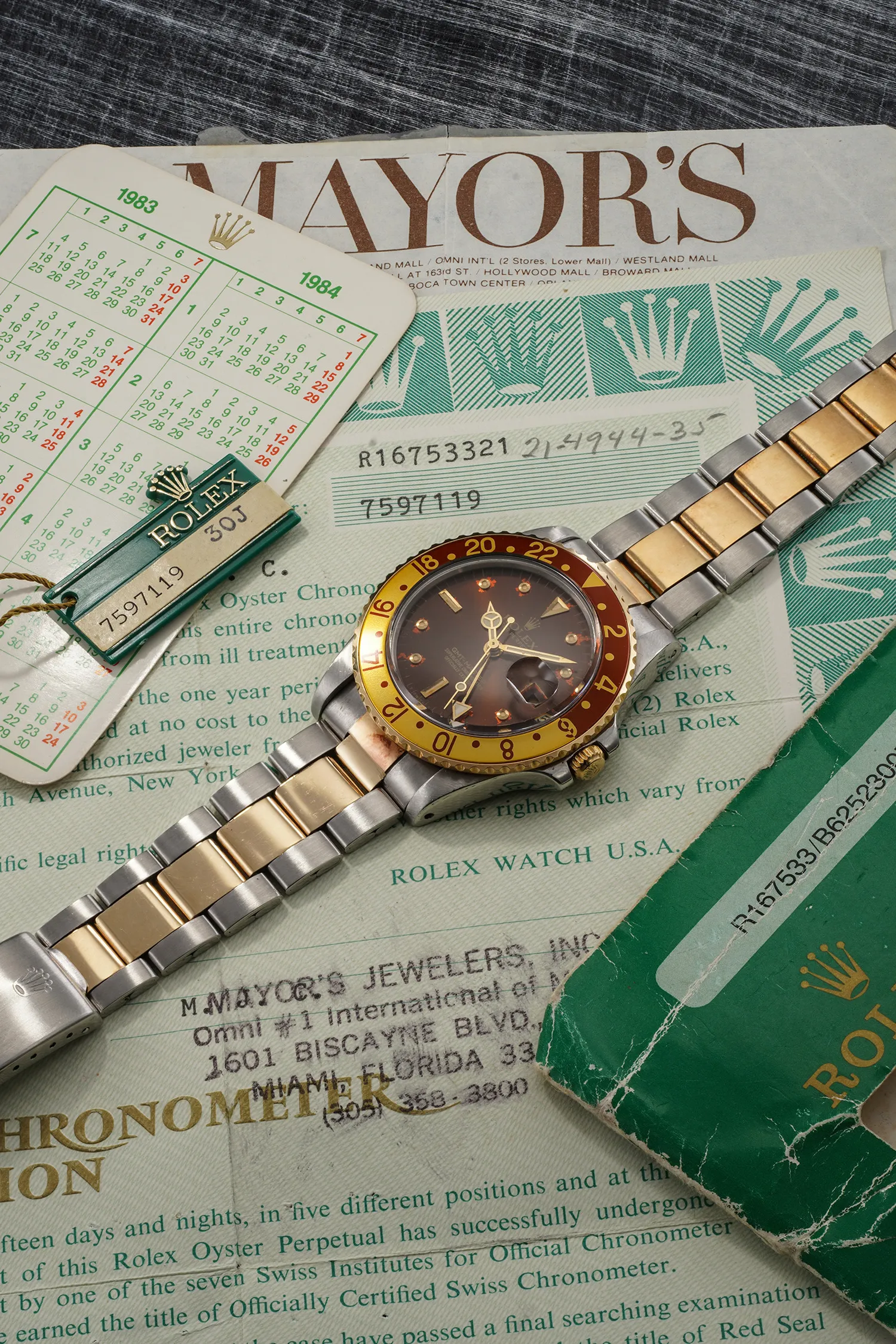 Rolex GMT-Master 16753F 39mm Yellow gold and Stainless steel Brown 2