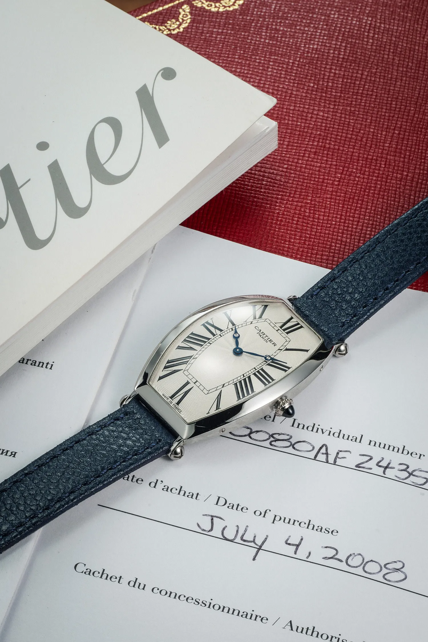 Cartier Tonneau 2435 C 26mm Platinum Silver 2