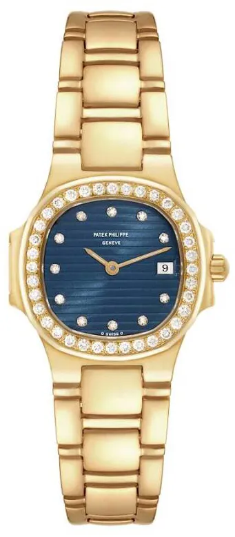 Patek Philippe Nautilus 4700 28mm  yellow gold diamond Blue