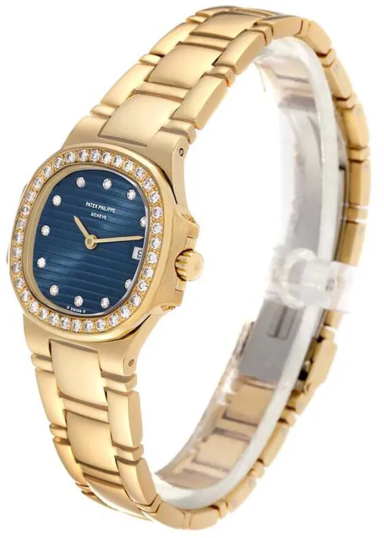 Patek Philippe Nautilus 4700 28mm  yellow gold diamond Blue 2