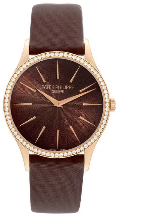 Patek Philippe Calatrava 4897R-001 33mm  rose gold diamond Brown