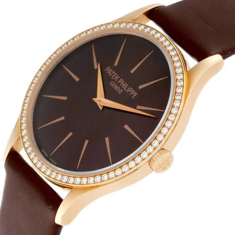 Patek Philippe Calatrava 4897R-001 33mm  rose gold diamond Brown 4