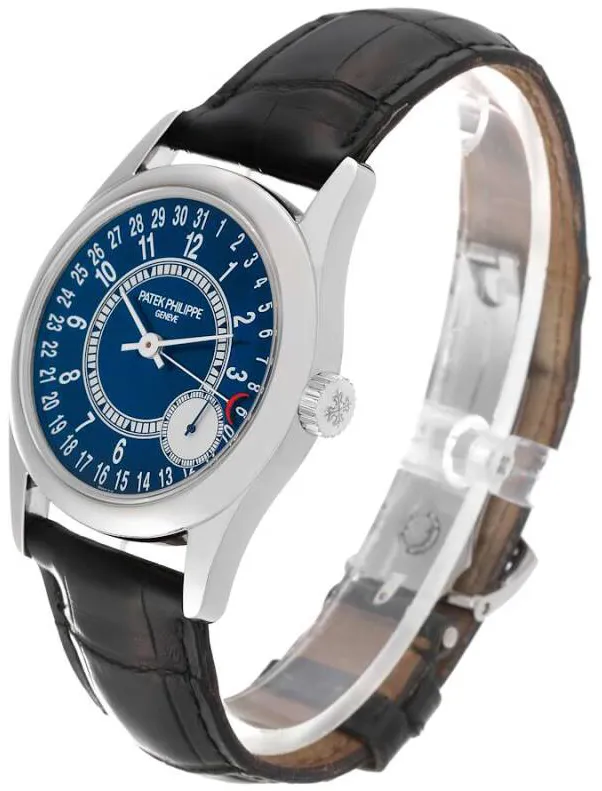 Patek Philippe Calatrava 6000G-012 37mm White gold Blue 2