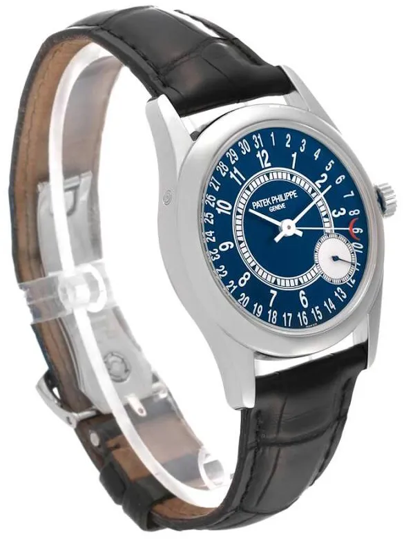 Patek Philippe Calatrava 6000G-012 37mm White gold Blue 3