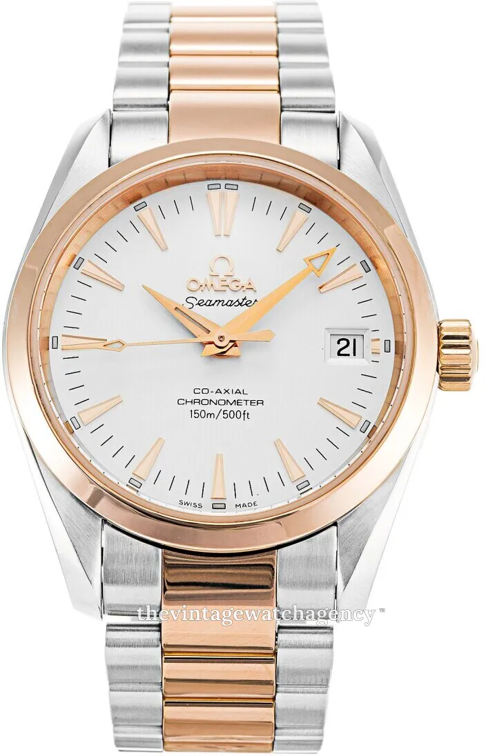 Omega Seamaster Aqua Terra 23043000 36mm 18 carat rose gold steel White