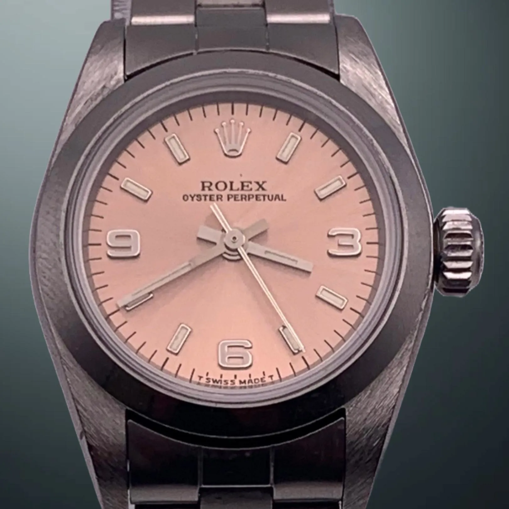 Rolex Oyster Perpetual 67180 26mm Stainless steel Salmon