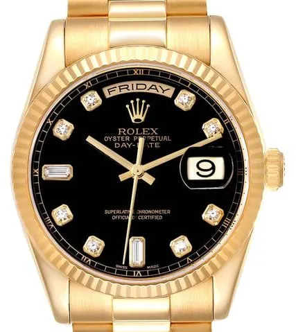 Rolex Day-Date 36 118238 36mm Yellow gold Black