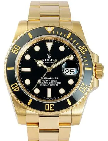 Rolex Submariner 116618LN 40mm Yellow gold Black