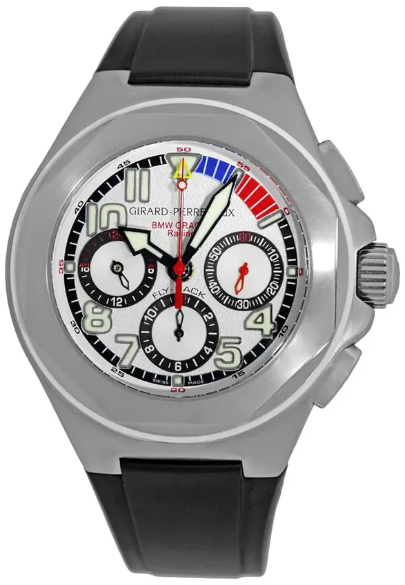 Girard-Perregaux Laureato Laureato BMW Oracle Racing USA 98 Fly-back Chronograph 46 Steel / White / Arabic / Strap - Limited t 46mm Stainless steel White