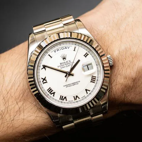 Rolex Day-Date II 218239 41mm White gold White