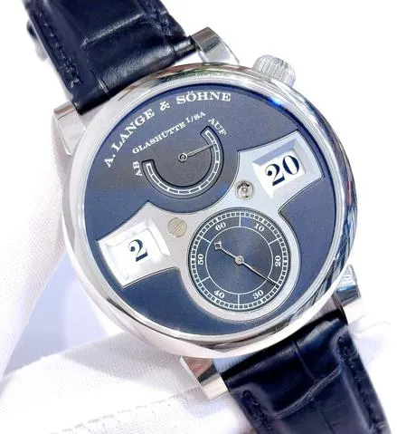 A. Lange & Söhne Lange Zeitwerk 140.029 42mm White gold Black 1