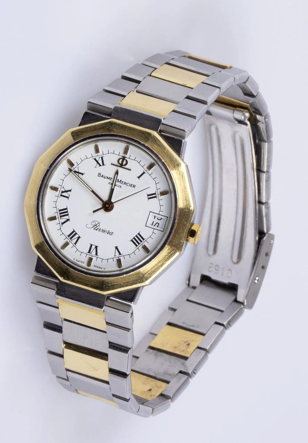 Baume & Mercier Riviera 30mm Stainless steel and Gold-plated White