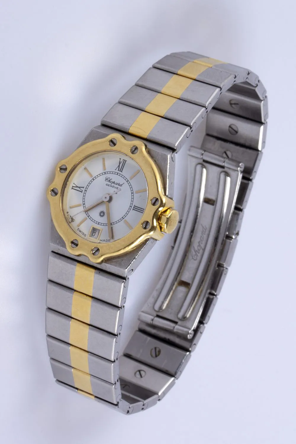 Chopard St. Moritz 22mm Stainless steel and Gold-plated White