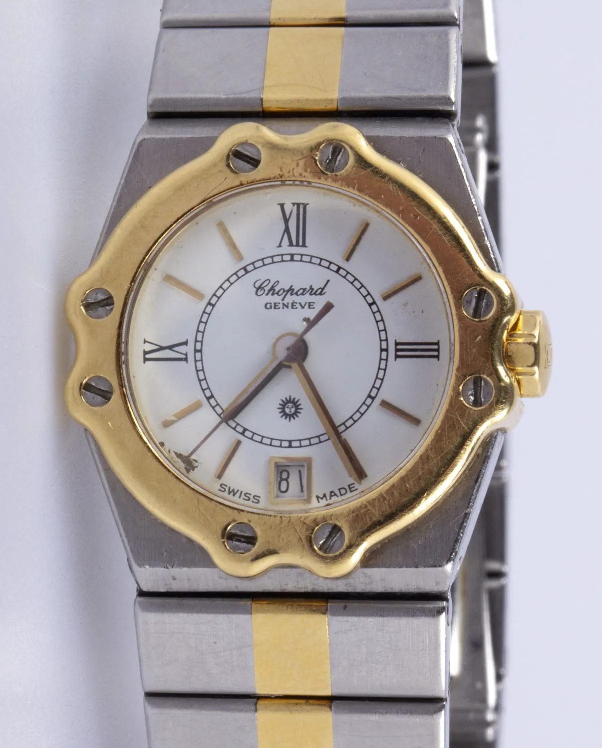 Chopard St. Moritz 22mm Stainless steel and Gold-plated White 1