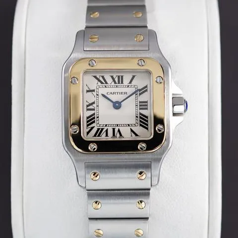 Cartier Santos Galbée 1567 24mm Yellow gold and Stainless steel White