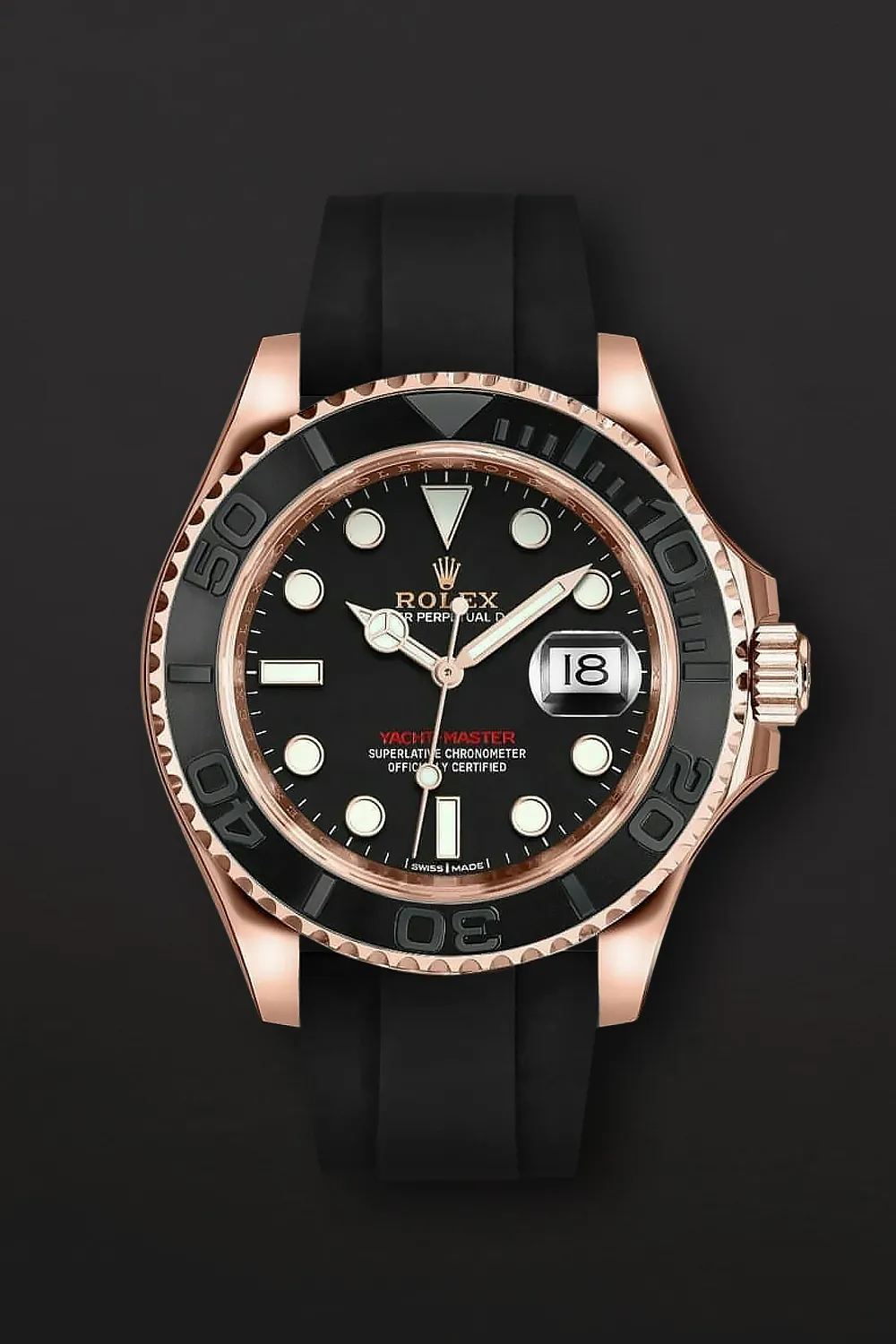 Rolex Yacht-Master 40 116655 40mm 18k rose gold Black