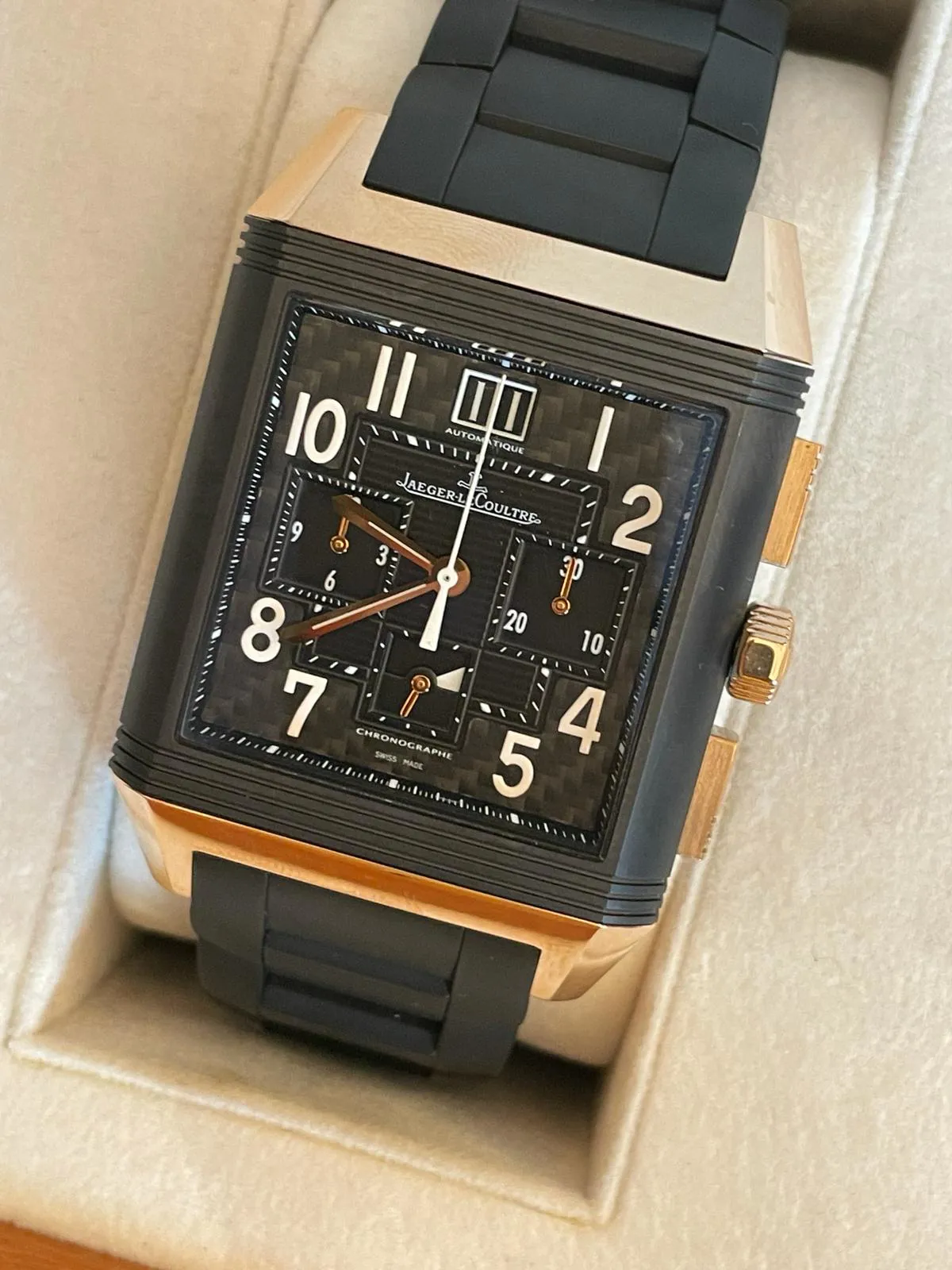 Jaeger-LeCoultre Reverso Squadra World Chronograph Q702L67P (LE231.L.50) 41mm Ceramic and 18k rose gold Black 4