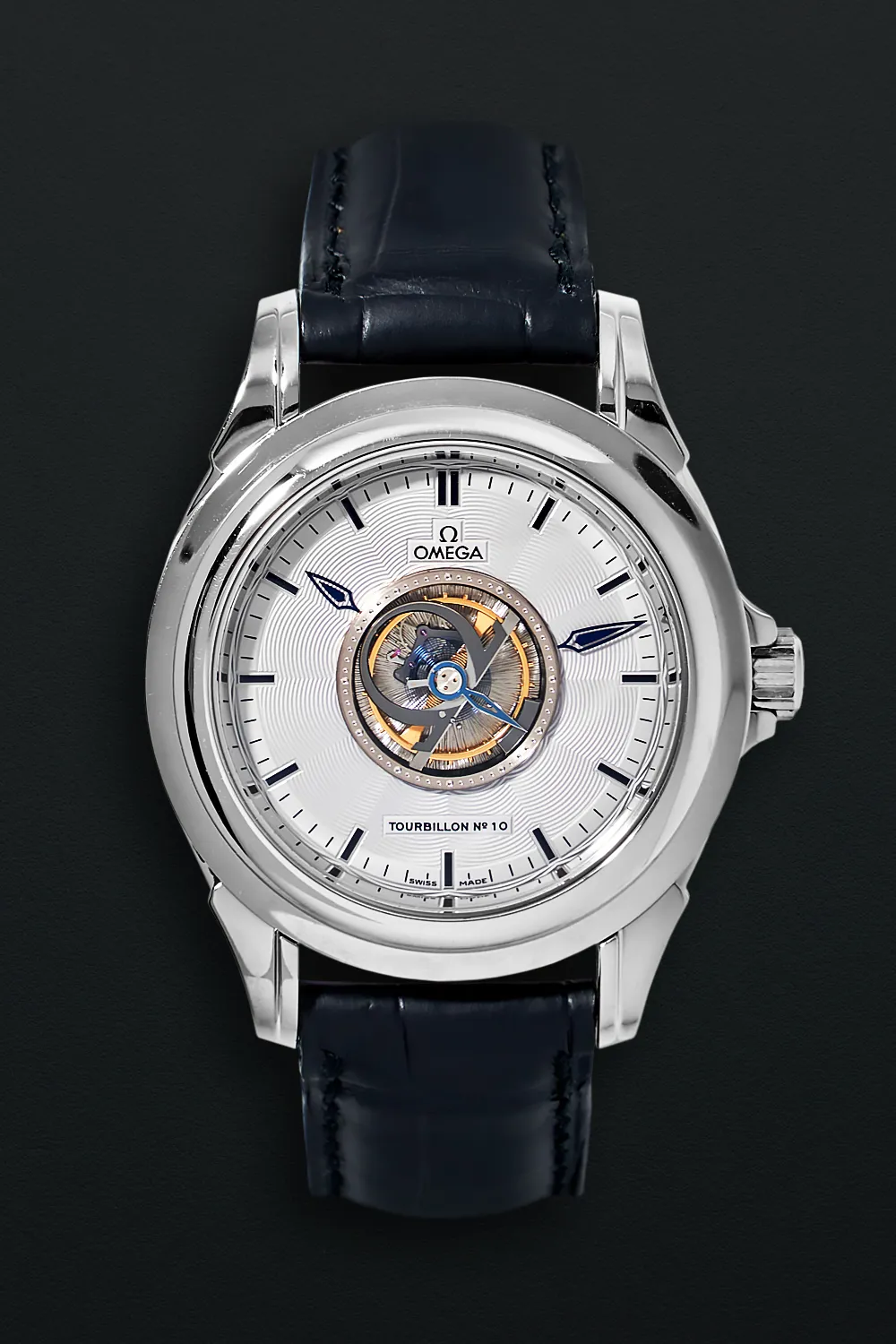 Omega De Ville Central Tourbillon 38.5mm Platinum Silver