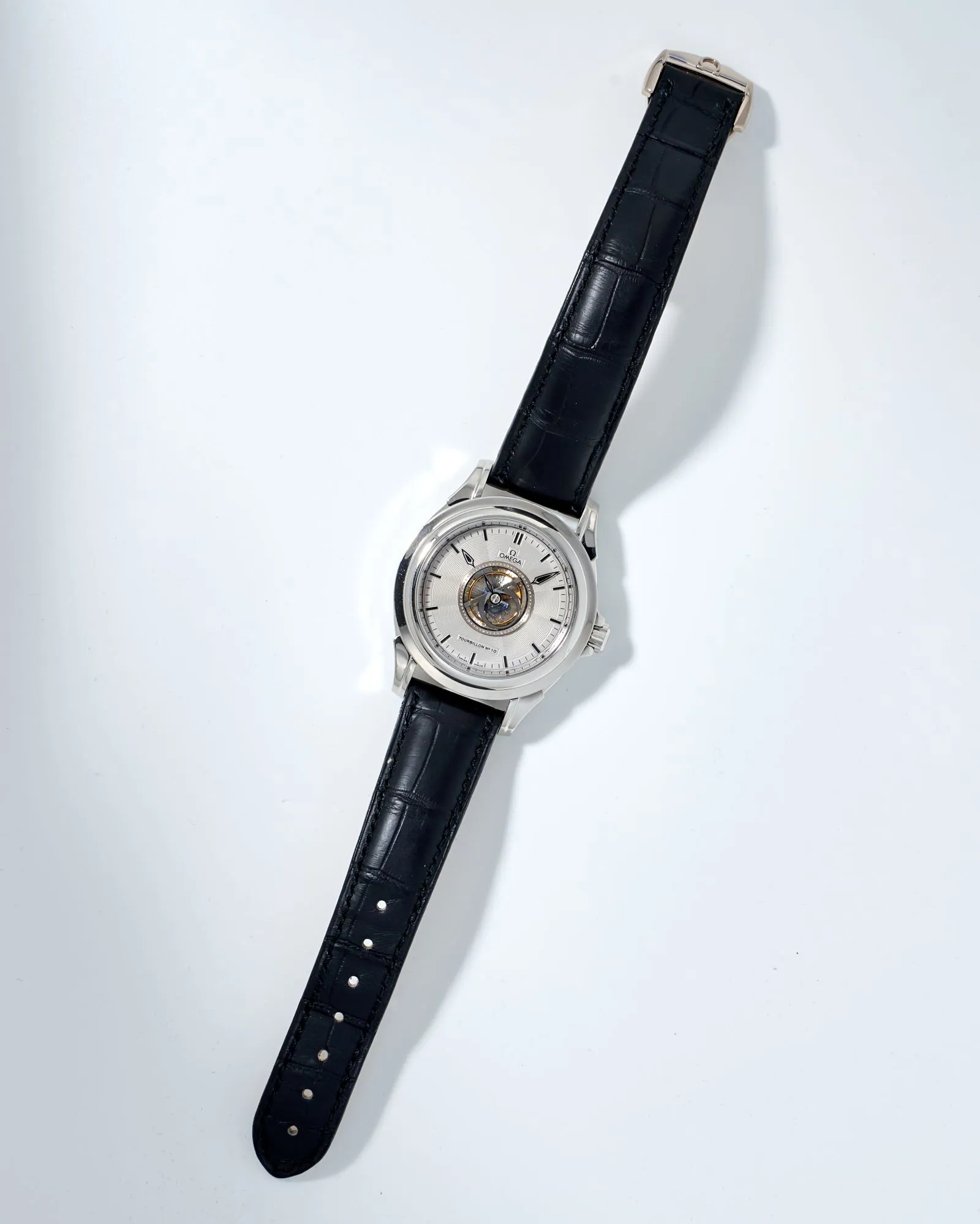 Omega De Ville Central Tourbillon 38.5mm Platinum Silver 9