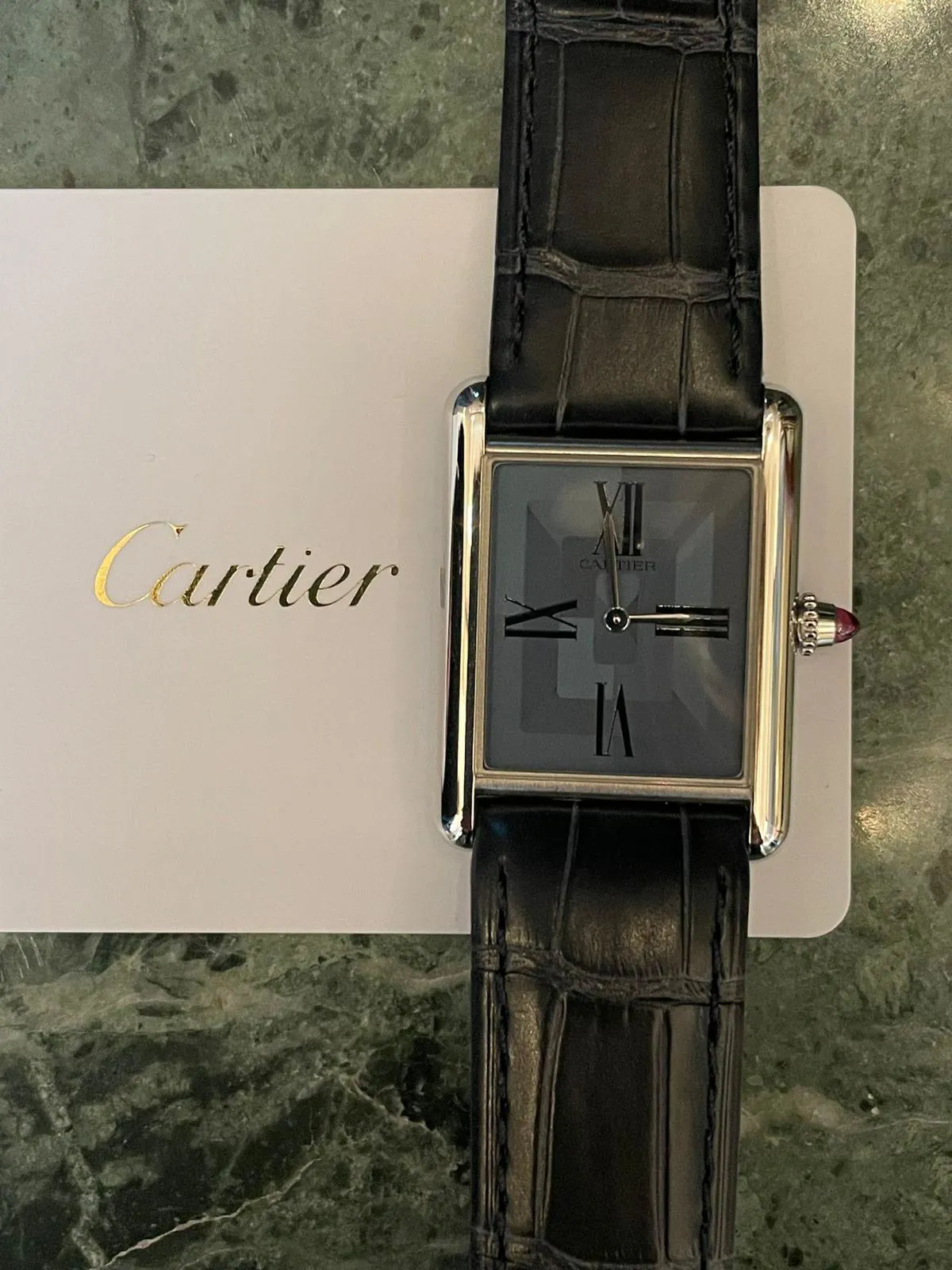 Cartier Tank WGTA0121 25mm Platinum Blue 1