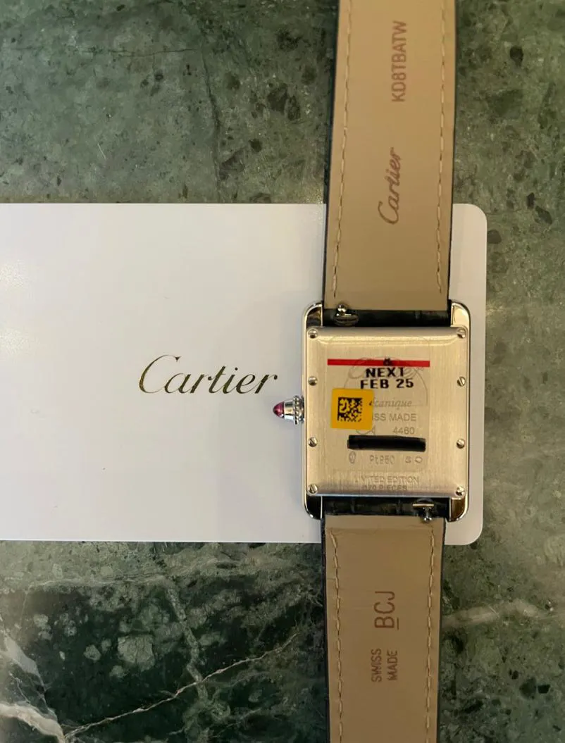 Cartier Tank WGTA0121 25mm Platinum Blue 3