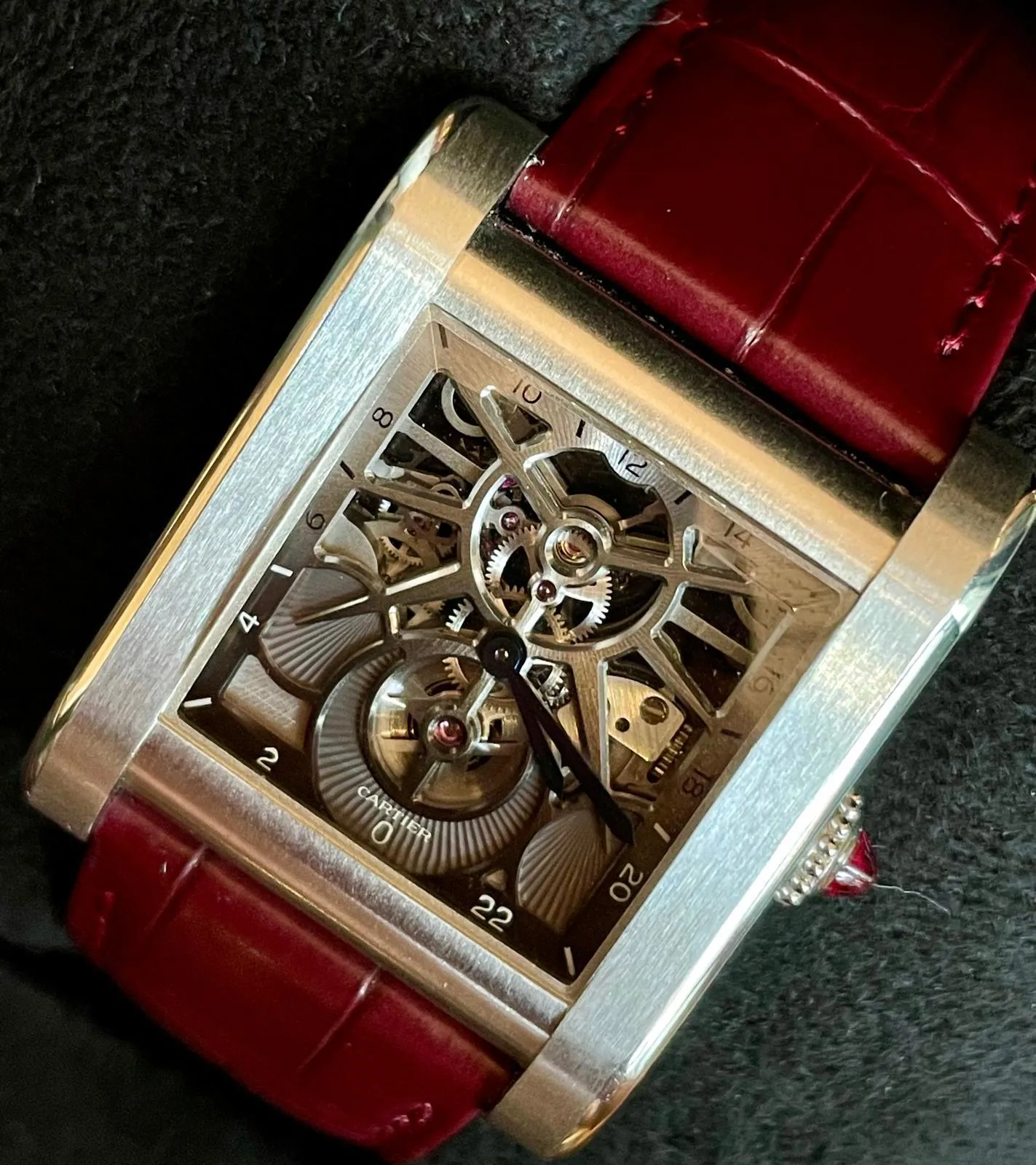 Cartier Tank WHTA0020 35mm Platinum Skeletonized 2