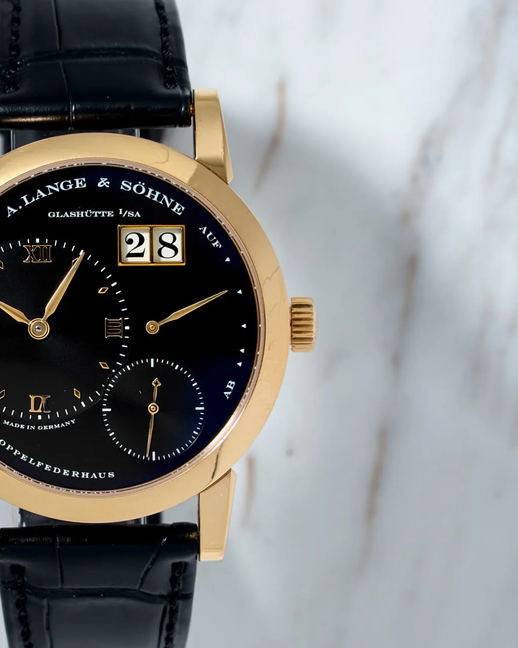 A. Lange & Söhne Lange 1 101.031 38.5mm 18k rose gold Black 11