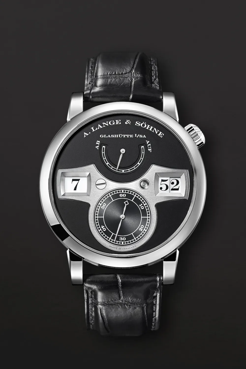 A. Lange & Söhne Lange Zeitwerk 140.029 42mm 18k white gold Black