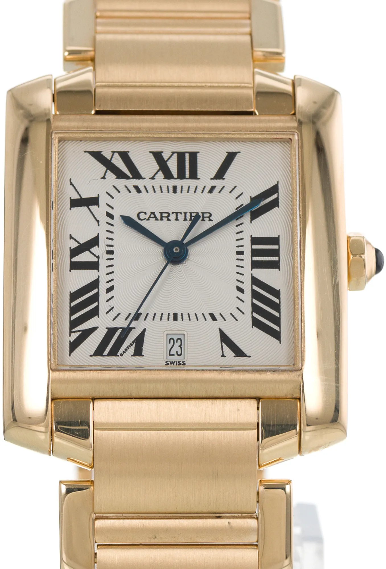 Cartier Tank Française W50001R2 1840 28mm Yellow gold and 18k yellow gold Silver