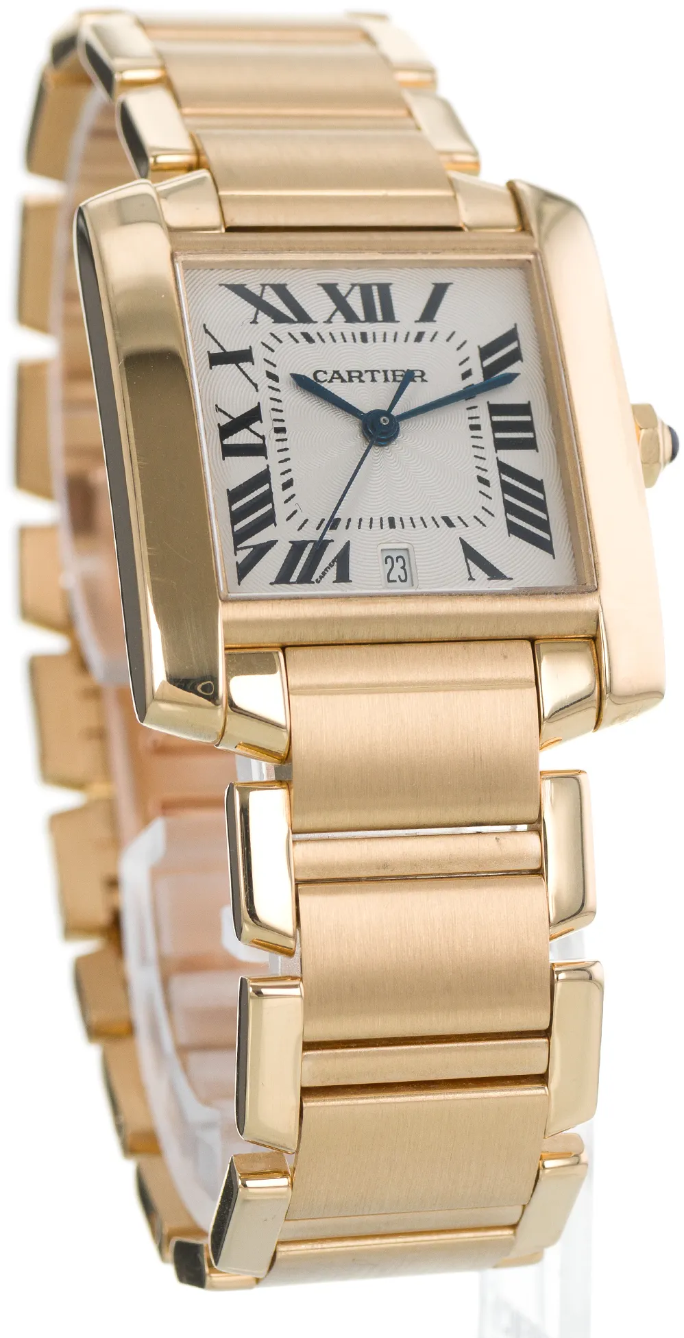 Cartier Tank Française W50001R2 1840 28mm Yellow gold and 18k yellow gold Silver 4