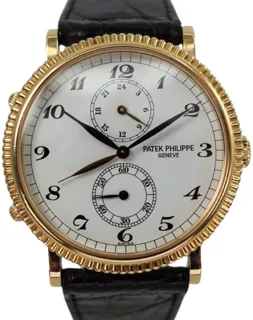 Patek Philippe Calatrava Travel Time Yellow gold White