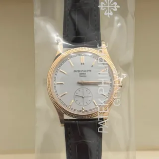 Patek Philippe Calatrava, “Clous de Paris” 6119R-001 39mm Rose gold Silver