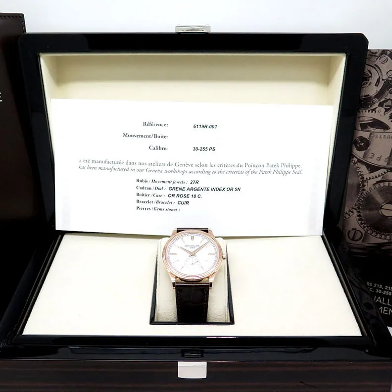 Patek Philippe Calatrava 6119R-001 39mm Rose gold Silver 6