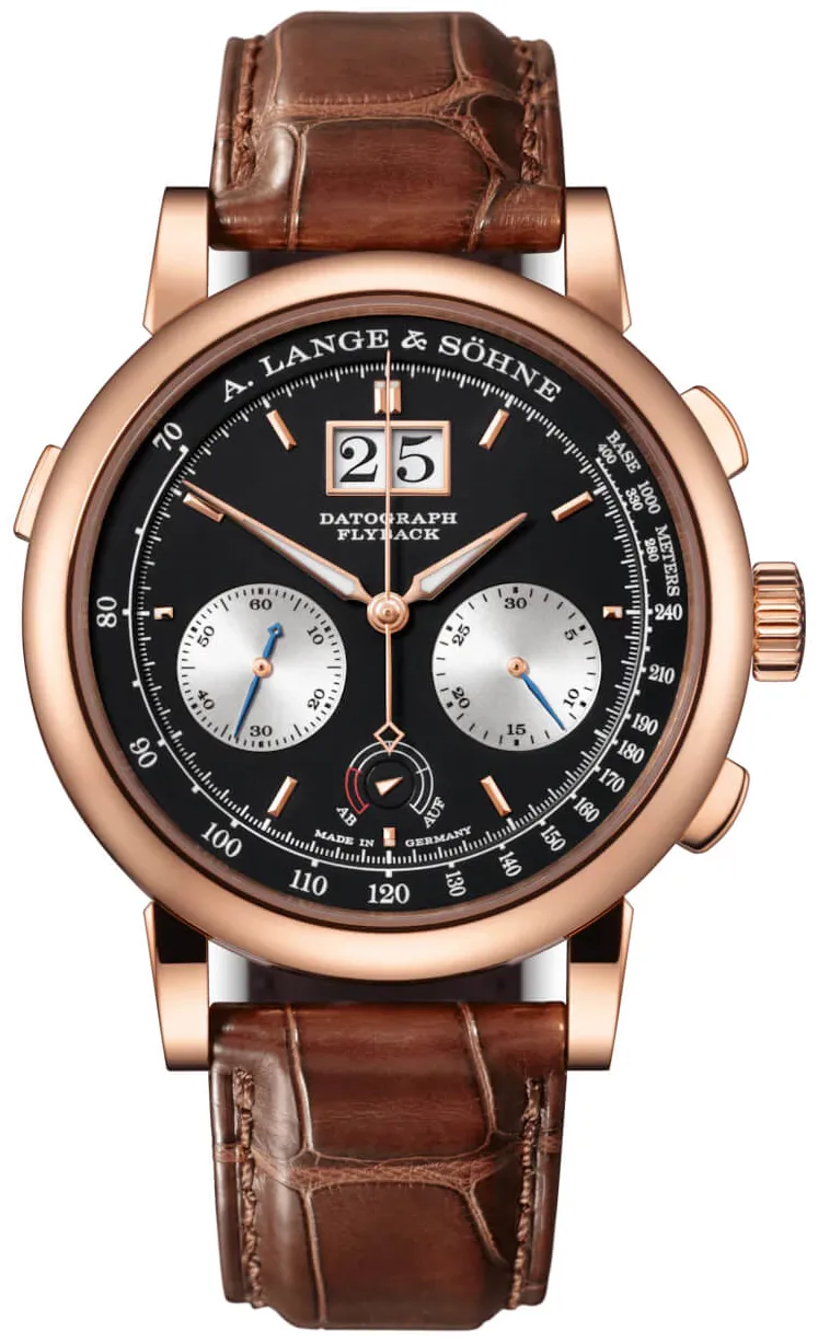 A. Lange & Söhne Datograph 405.031 41mm Rose gold and 18k rose gold Black