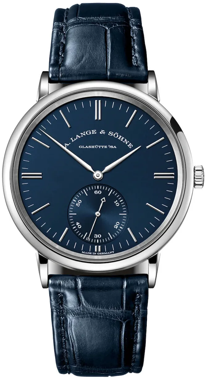 A. Lange & Söhne Saxonia 380.028 38.5mm White gold and 18k white gold Blue