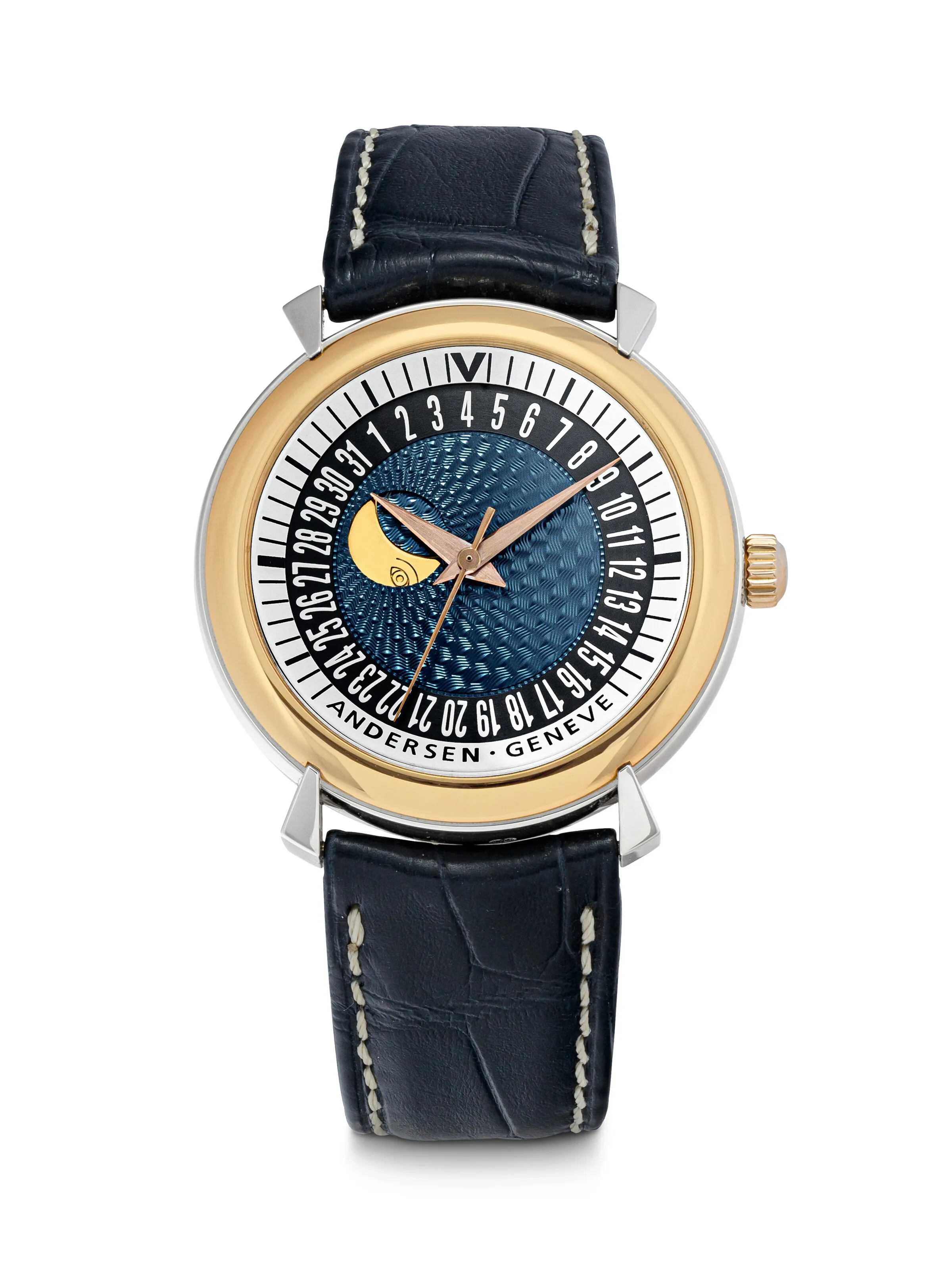 Andersen Genève Orbita Lunae 38mm 18K pink gold Dark Blue